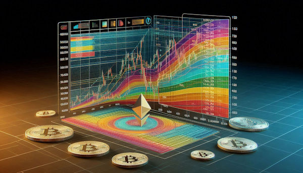 نمودار رنگی فیوناچی و علامت بیت کوین-technical-analysis